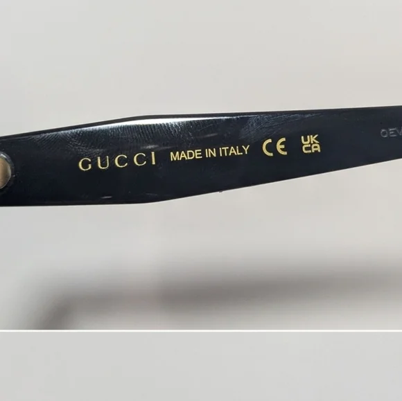 Gucci Women Square Sunglasses GG0800SA 001 Black/Grey Lens 56mm Authentic - Picture 9 of 10